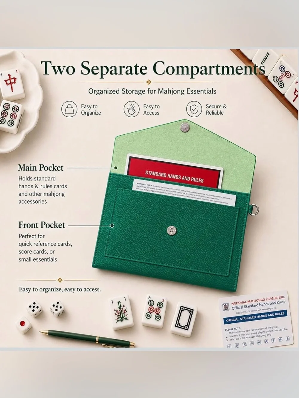 Mahjong Card Sleeve Card Clutch Holder